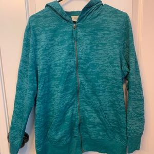 Teal Zip Up Hoodie